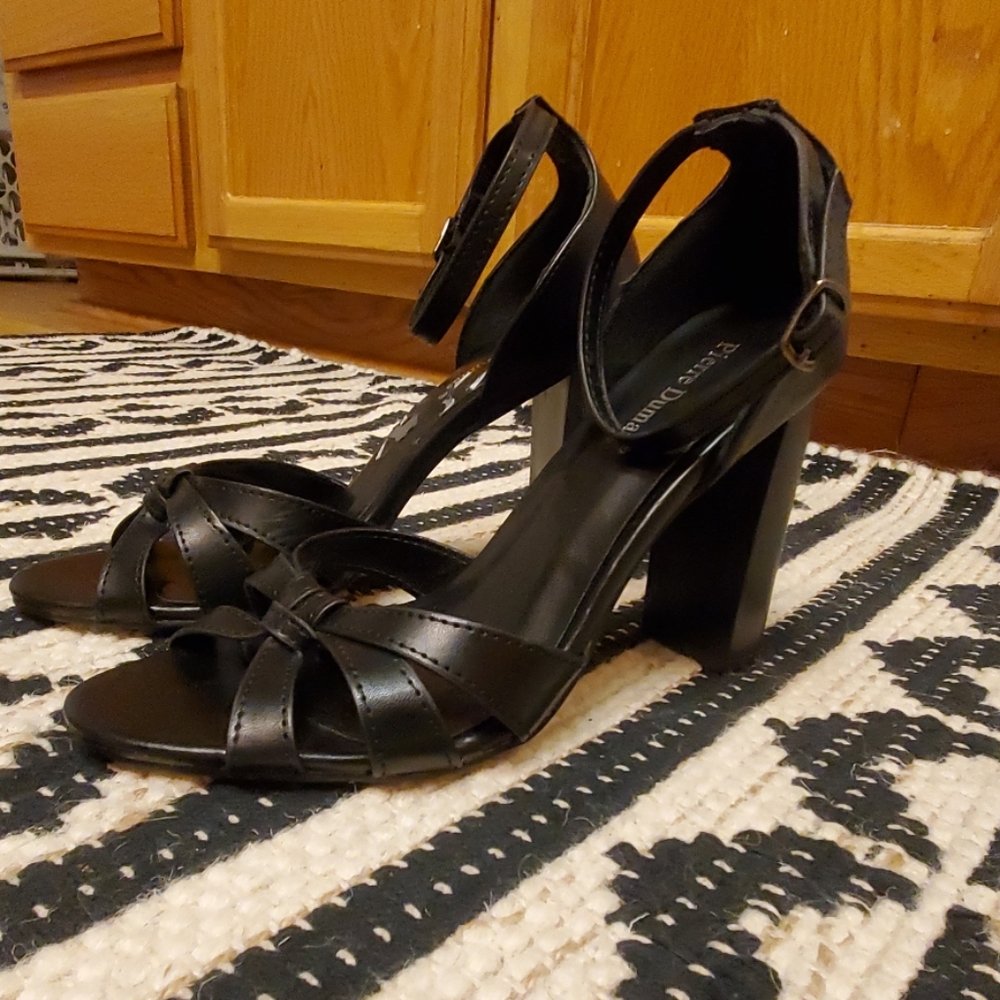 Black chunky heels